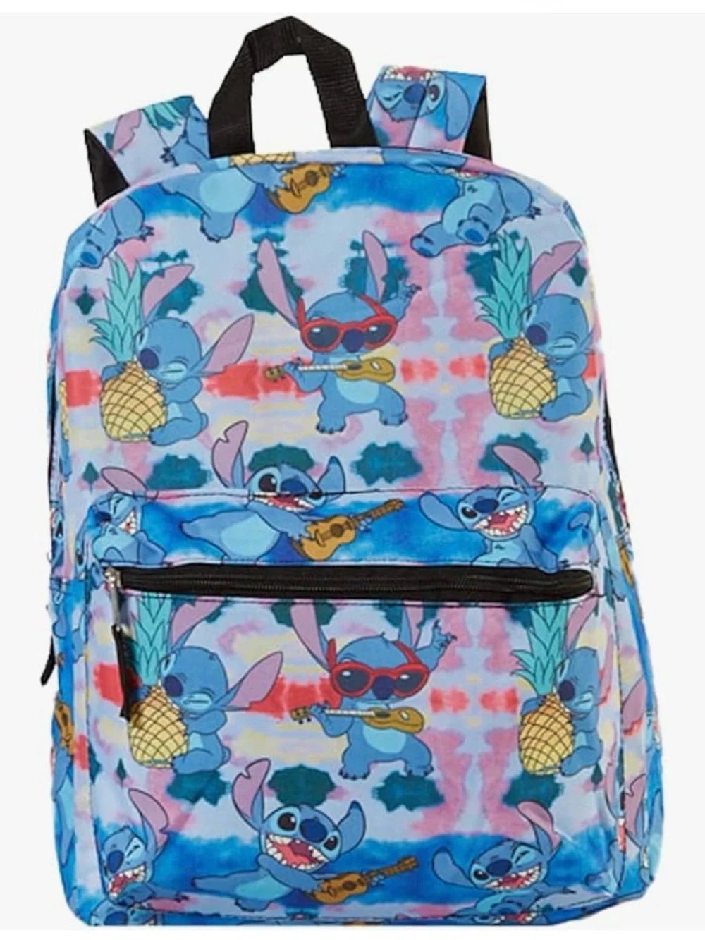 Disney Stitch Pineapple Print Kids Backpack - Blue Pink
